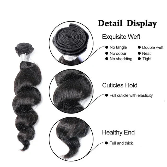 Luxury Loose Wave Bundles - Natural Color